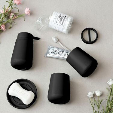 Набір аксесуарів для ванної кімнати IMAVO 4 шт. (Зелений): тримач для зубних щіток, стаканчик, дозатор мила, мильниця