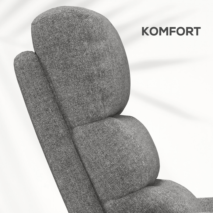 HOMCOM Electric TV Recliner Chair with Lift Assist, Recliner with Lie-Flat Function, TV Chair in Linen-Look with Side Pocket & Remote Control