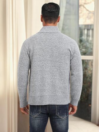 Чоловіча флісова куртка Les Umes з високим коміром, осінь-зима, Regular Fit, світло-сіра, 3XL