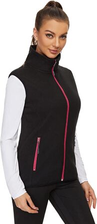 Жіноча флісова жилетка Soneven для активного відпочинку: біг, походи, їзда верхи. Легка, тепла, вітрозахисна, з блискавкою. Чорний колір, розмір M.