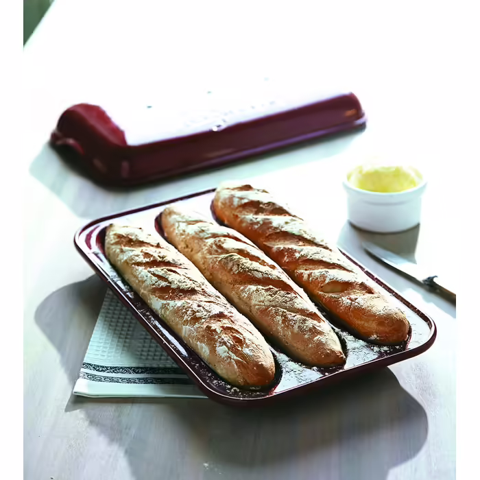 Emile Henry 5506-34 Baguette Mold, 390x240mm, Grand Cru Loaf Pan 390x240mm