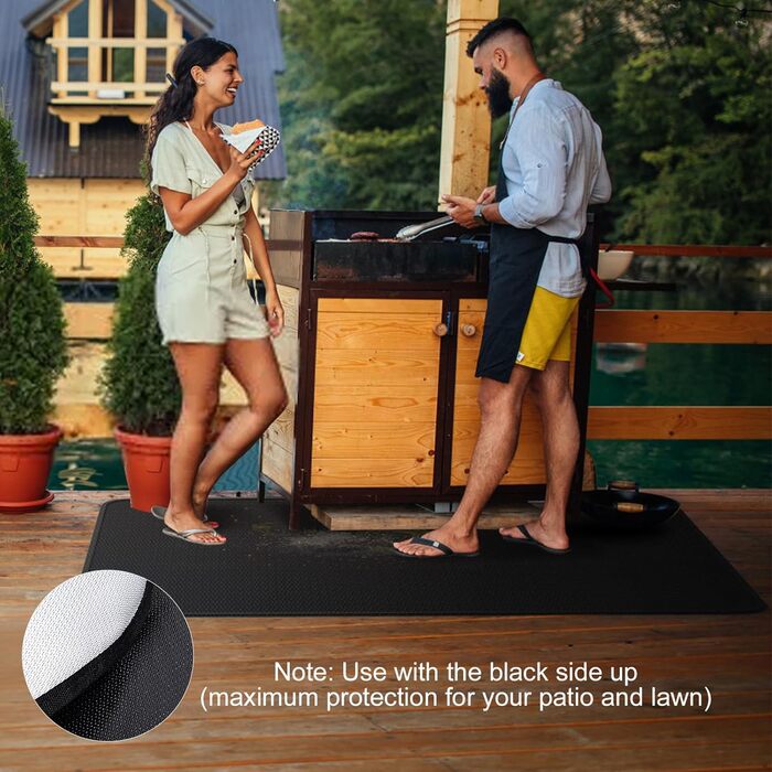 Вогнетривкий килимок підкладка 100х150 см зі скловолокна та силікону для гриля, каміна та барбекю, захисна підстилка для підлоги та газону