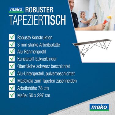 Складний кемпінговий стіл з алюмінієвою рамою та стільницею МДФ 4 мм - регульована висота, легкий, стійкий до іржі, з 4 табуретами - для пікніка, кемпінгу (297x60x78 см)