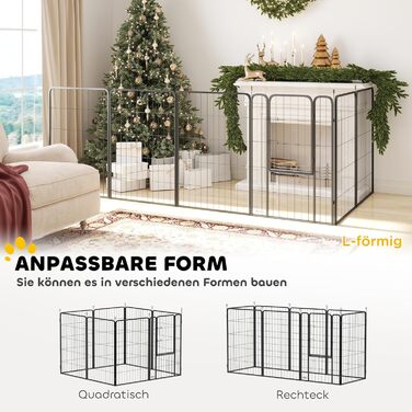 Клітка-вольєр для собак PawHut: 8 секцій, 68x100 см, для внутрішнього та зовнішнього використання