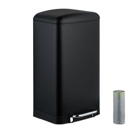 Relaxdays Kitchen Trash Can 30 Liter with Trash Bags