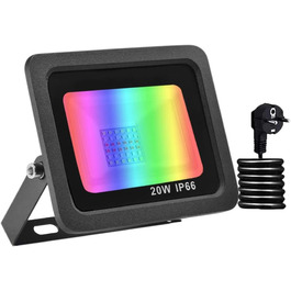 RGB LED прожектор 50W для вулиці, 16 мільйонів кольорів, 20 режимів, розумний водонепроникний IP68 світлодіодний прожектор для саду