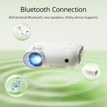 YOTON Beamer 4K: проєктор для домашнього кіно з підтримкою Netflix/Dolby Audio, 20000 люмен, Full HD 1080P, WiFi, Bluetooth 5.2, сумісний з PS5, з сумкою