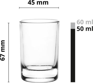 Набір келихів для шнапсу Glasmark KROSNO 1992, 12 шт, 60 мл, прозорі, для посудомийної машини