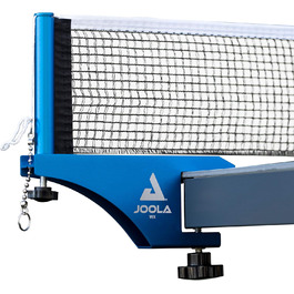 JOOLA Table Tennis Net and Post Set - Aluminum, Adjustable Height, Indoor/Outdoor | Reinforced Cotton Net, Blue, 183cm x 15.25cm