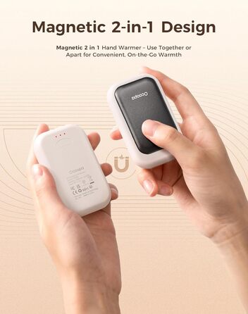 Електричні грілки для рук OCOOPA AI з магнітом, 5000mAh, 2 шт., акумуляторні, ультратонкі, подарунок для жінок, зимові