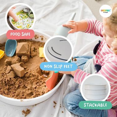 Inspire My Play - Tuff Tablet with Lid - Messy Play Tray for Toddlers - Sensory Play Bowls for Kids - Developmental Sensory Toy for Children with Disabilities