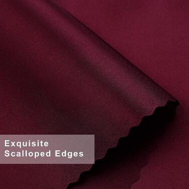 SiinvdaBZX 60-Piece Burgundy Cloth Napkins with Waved Edges, 16.8 x 16.8 inches (43.2 x 43.2 cm), Square Satin Napkins, Silky Soft Polyester, Restaurant, Decoration
