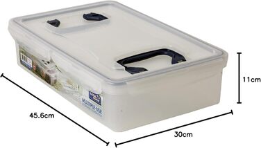 LocknLock PP CLASSIC Storage Box with Lid and Handles | 361 x 274 x 212 mm | 100% Airtight | Semi-Transparent Storage Container | Storage Container with Lid for Household Items (10 L)