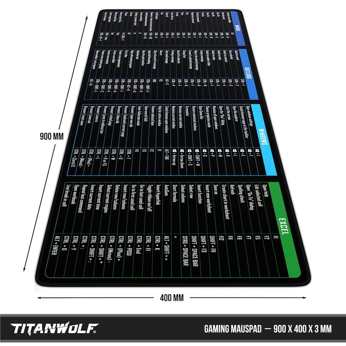 Ігровий килимок для миші CSL XXL Mousepad Gaming 900x400 мм, Alchemy — великий килимок на стіл для геймерів, сумісний з Roccat, Razer, Logitech