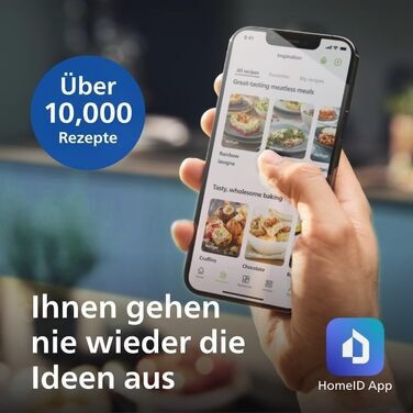Philips Airfryer 5000 Connected Series – 16 cooking functions, 7.2 L capacity, Rapid Air technology for healthy meals, energy-saving, easy to clean (HD9285/90) 7.2 L WiFi-connected