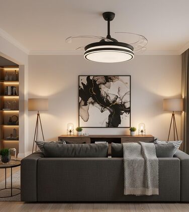 Вентилятор стельовий BEL AIR HOME Asgard 108 см з LED підсвіткою, пультом, DC-мотор, білий