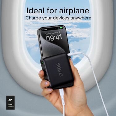 Power Bank SBS Slim 20000 mAh з AFC, LCD-дисплеєм та USB-C/USB-A: заряд для Apple, Samsung, MacBook, iPad, планшетів та ноутбуків