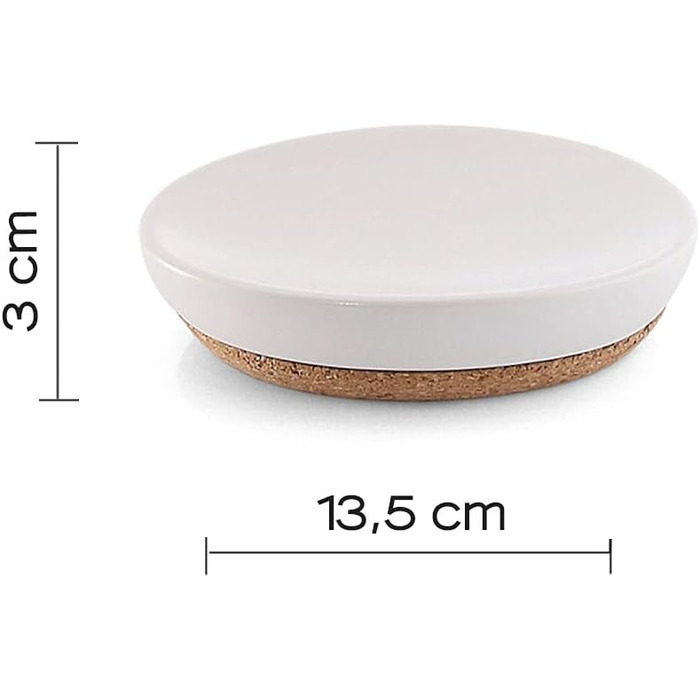 Милониця Gedy Canberra з корку, кераміка, білий колір, дизайн R&S, 2 роки гарантії
