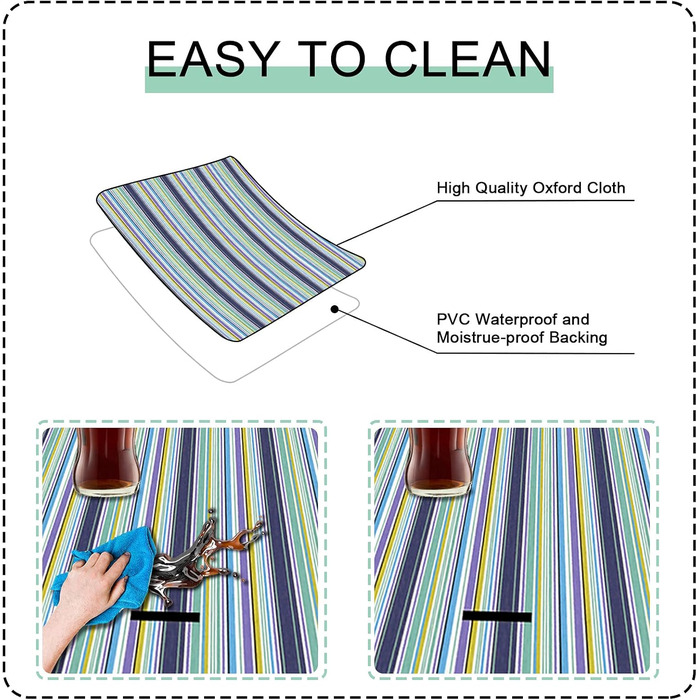 Плед для пікніка LIVEHITOP водонепроникний XXL 150x200 см, синій в смужку – для пляжу, кемпінгу, парку, барбекю