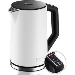 Balter Stainless Steel Electric Kettle with Temperature Control - 40°C-100°C, Double Wall, BPA Free, 1.7L, 2200W, Quiet Kettle