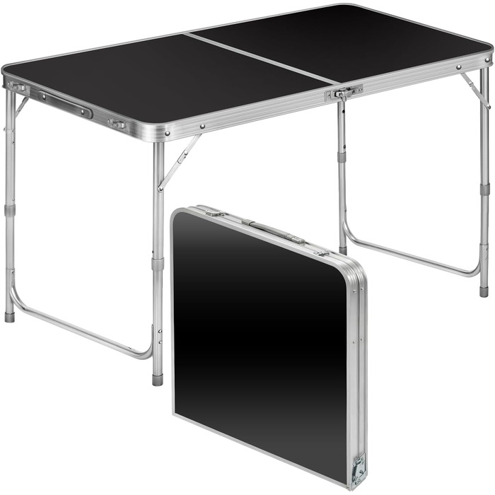 Складаний багатофункціональний стіл для кемпінгу, ринку, саду: 120 x 60 см (Чорний)