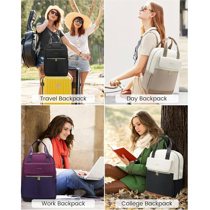 LOVEVOOK Рюкзак для жінок, 15.6 дюймів, рюкзак для школи, підліток, дівчина з відділенням для ноутбука, водонепроникний, міський, туристичний, щоденний, елегантний рюкзак для подорожей, школи, роботи (15.6 дюймів, Бежево-оливковий)