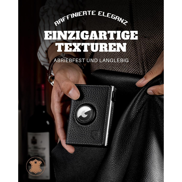 Портмоне DODENSHA® MagSnap для чоловіків з RFID захистом та відділенням для AirTag® I Кредитниця для 10+ карток I Портмоне з монетницею I (Чорний)
