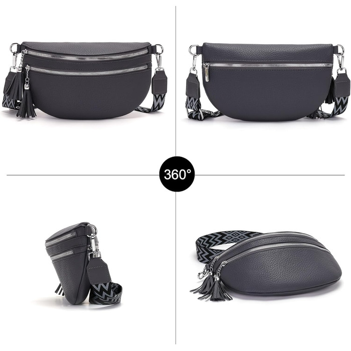 Сумка-бананка жіноча бежева через плече середнього розміру кросбоді з відділенням для карток та 2 ремінцями - ідеальна для міста!