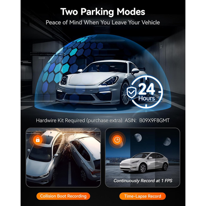 WOLFBOX i07: Автомобільний відеореєстратор 3-камерний з WiFi GPS, 4K+1080P+1080P, 2.5K+1080P+1080P, LCD 3