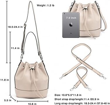 Сумка жіноча AFKOMST бежева: легка сумка на плече, велика м'яка сумка-шопер з двома ремінцями