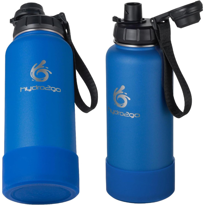 Термофляга Hydro2Go Edelstahl 950 мл з соломинкою, синя - ізольована, BPA-free, не протікає, для спорту та активного відпочинку