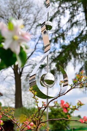 Kobolo Garden Stakes Drops, 160 cm, Silver, decorative stainless steel stake, weather-resistant & stable, stylish garden decoration for terrace, balcony & front yard
