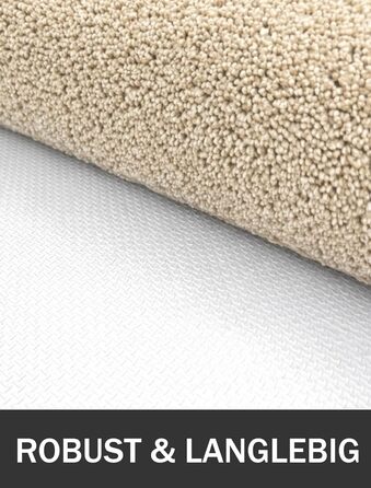 Килимок вхідний 50x80 см протибрудний для дому, антиковзаючий килим з мікрофібри з гумовою основою для передпокою, кухні та ванної, бежевий