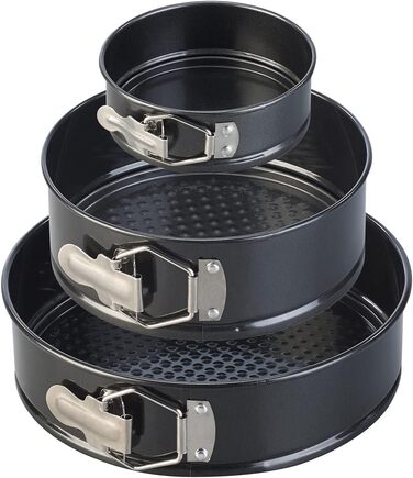 Набір форм для випічки Rosenstein & Söhne (3 шт.) з антипригарним покриттям, діаметр 12/17/21 см. Форми для тортів, набір круглих форм для випічки, ідеально для дня народження