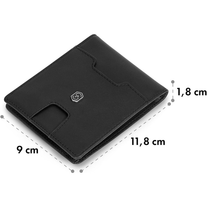 ZNAP® Slim Wallet - Тонкий картхолдер для чоловіків | RFID захист | Чорний | 8 карт