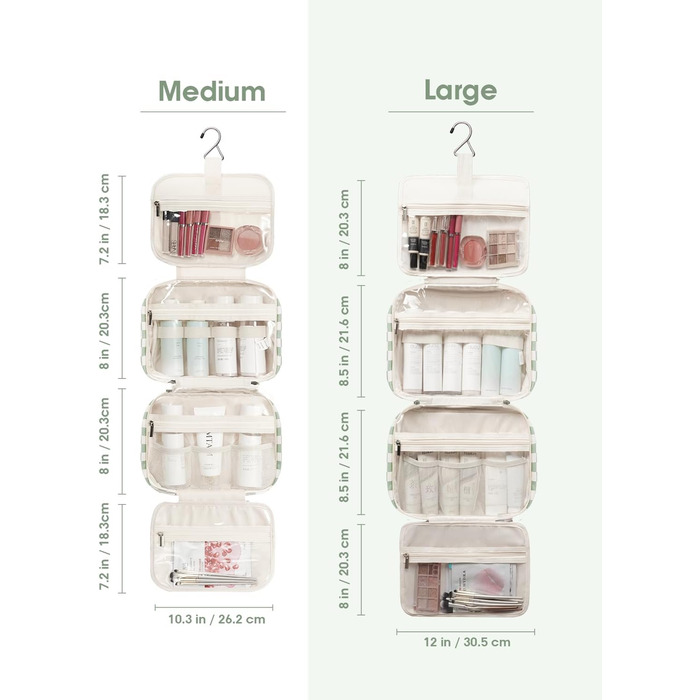 Косметичка для жінок Narwey з петлею для підвішування, велика, органайзер для косметики, сітка м'ятного кольору (середній)