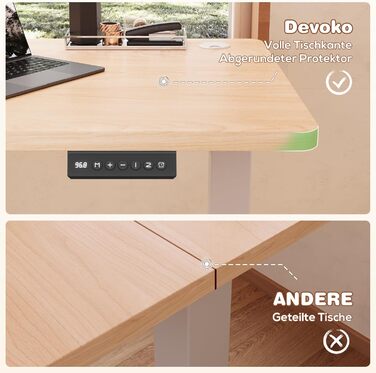 Devoko Electric Standing Desk with Memory - 160x60cm Beige