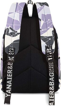 Шкільний рюкзак для дівчаток та хлопців: модний, водонепроникний, з відділенням для ноутбука (геометрія)