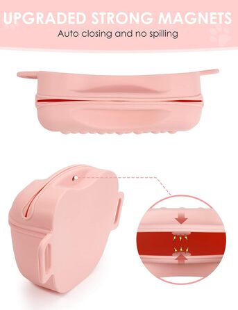 Сумка для ласощів для собак Gobeigo з кликером для дресирування, на пояс, рожева