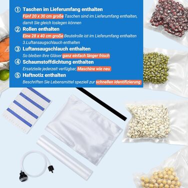 Вакуумний пакувальник INKBIRD для продуктів харчування з режимами сушіння, вологого та рідинного пакування, подвійна помпа, 20 л/хв, тихий, вбудований різак, ролики та пакети в комплекті (сірий)