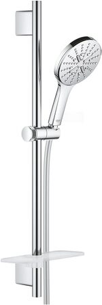 GROHE Vitalio SmartActive 130 Cube | Handshower 3 Spray Patterns | Chrome | 26595000 (Brstg.Set 900mm, round, Chrome)