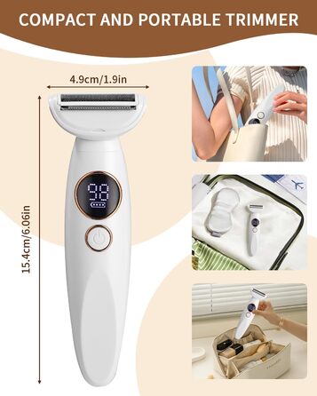 Електричний епілятор та гоління для жінок 5-в-1: тіло, зона бікіні, вусики, брови, ніс. USB-зарядка.