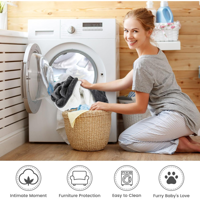 PETTOM Плед для собак та котів, водовідштовхуючий, м'який флісовий підстилку, 152 x 127 см (Сірий)