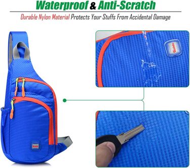 Водонепроникний рюкзак-слінг з нейлону з нагрудною кишенею для чоловіків та жінок, Gisdanchz, 36*18*9 см, в клітинку, зелений