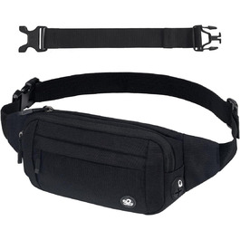Вотерфлай: Поясна сумка на пояс для чоловіків та жінок. Спортивна сумка-чохол на стегно, ідеальна для подорожей, прогулянок з собакою та активного відпочинку на природі. Чорна, з регульованим ремінцем.