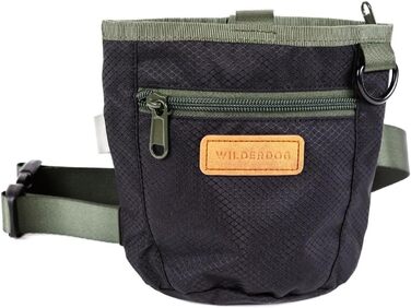 Сумка для ласощів Wilderdog для дресирування собак, з магнітною застібкою, карабіном та регульованим поясним ременем, зелений (чорний)