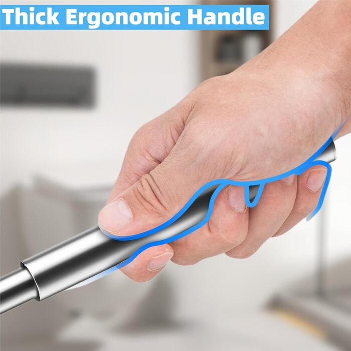 Щітка для унітазу з нержавіючої сталі 304, довговічна та надійна, сучасний дизайн, змінний насадок, для дому, офісу, готелю та апартаментів (Бурштун), насадка з силіконової щетини