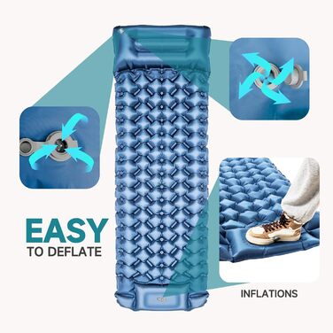 Bluever Inflatable Camping Mat - Lightweight Sleeping Pad for Outdoor Adventures | Waterproof & Non-Slip