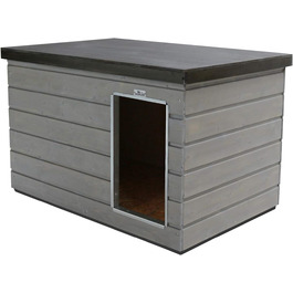 Будка для собак Sauerland, графіт/платиновий, середня, ізольована, товстостінна