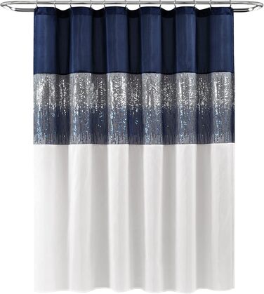 Штора для душу Lush Decor Night Sky, 183x183 см, сірий та білий колір